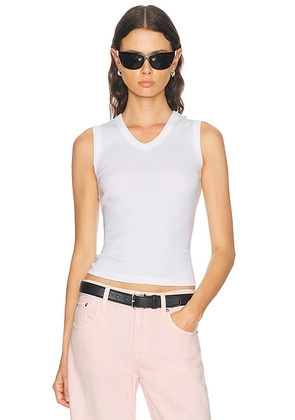 FLORE FLORE Jill Tank Top in White - White. Size L (also in S, XS).