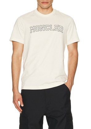 Moncler T-Shirt in Ivory - Cream. Size XL/1X (also in L, M, S, XXL/2X).