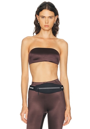 NikeSKIMS Shine Bandeau Bra in Phoenix - Chocolate. Size S (also in XS, M, L, XL).