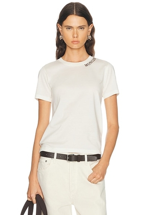 Moncler Short Sleeve T-Shirt in White - White. Size S (also in XS, M, L).
