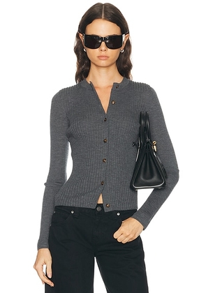 Burberry Rae Cardigan in Grey Melange - Grey. Size M (also in XS, S, L).