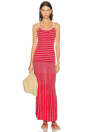 Solid & Striped The Lottie Dress in Lipstick Red - Red. Size L (also in M, S, XS).