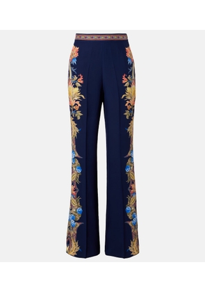 Etro Floral silk straight pants
