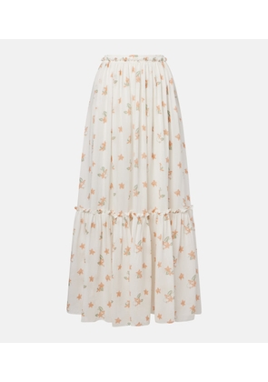Chloe Floral silk maxi skirt