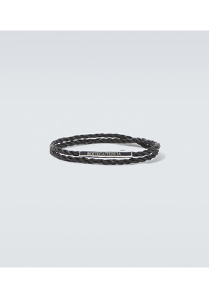 Bottega Veneta Leather sterling silver bracelet