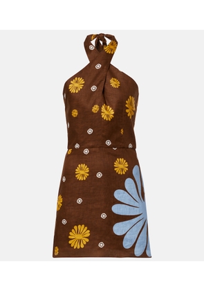 Cala de la Cruz Venta halterneck floral minidress