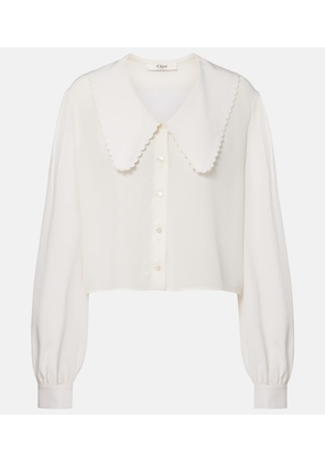 Chloe Scalloped silk shirt