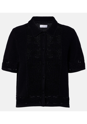 Velvet Rosemond open-knit cotton and cashmere top