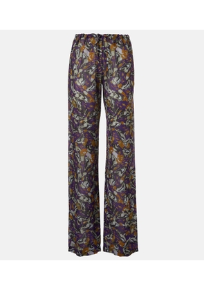 Dries Van Noten Printed wide-leg pants
