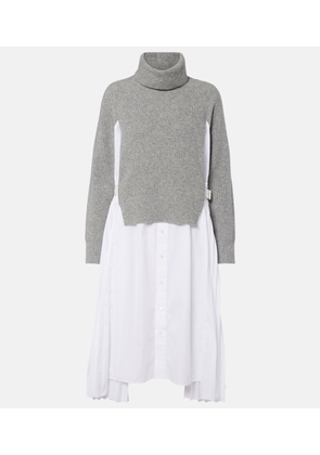 Sacai Layered turtleneck midi dress