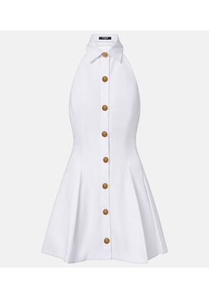 Balmain Pleated cotton poplin minidress