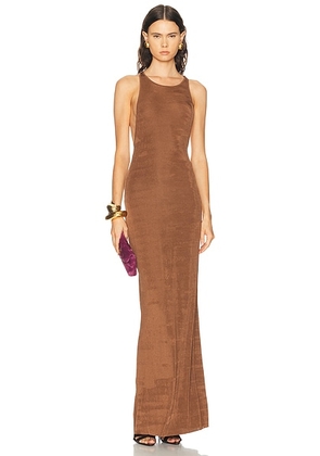 SEROYA Dove Maxi Dress in Cocoa Brown - Brown. Size M (also in L, S, XS).