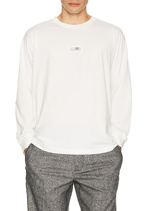 MM6 Maison Margiela Long Sleeved Top in White - White. Size XL/1X (also in L, M, S).