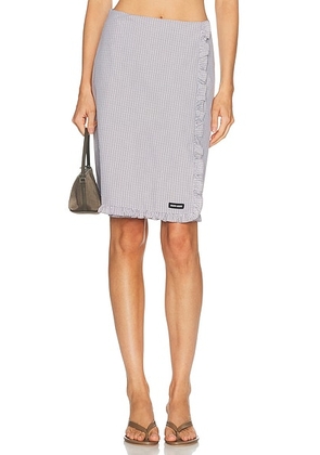 Miu Miu Check Skirt in Bianco & Cacao - Multi. Size 42 (also in ).