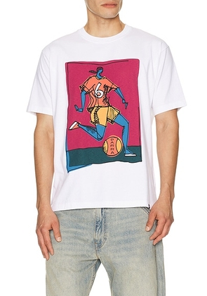 By Parra Kicked Around T-Shirt in White - White. Size M (also in S, L, XL/1X, XXL/2X).