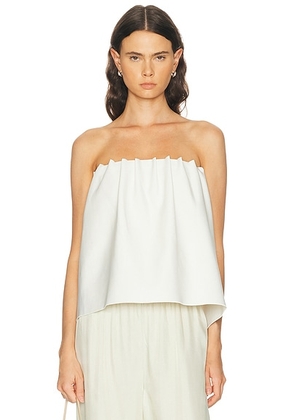 House of Dagmar Rouched Tube Top in White - White. Size 38 (also in 32, 34, 36, 40).