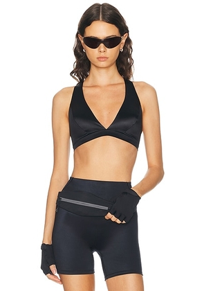 NikeSKIMS Shine Halter Neck Bra in Obsidian - Black. Size L (also in XS, S, M, XL).