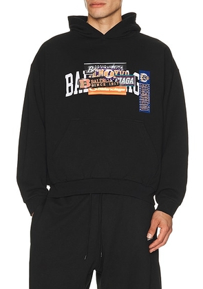 Balenciaga Medium Fit Hoodie in Black - Black. Size XL/1X (also in S, M, L).