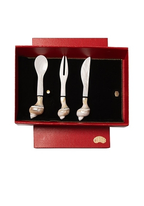Gohar World Aperitif Set in Mother Of Pearl - Cream. Size all.