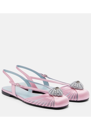 Valentino Garavani Cour Royal satin slingback flats