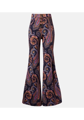 Etro Paisley cotton-blend flared pants