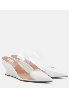 Alaia Le Coeur patent leather wedge mules