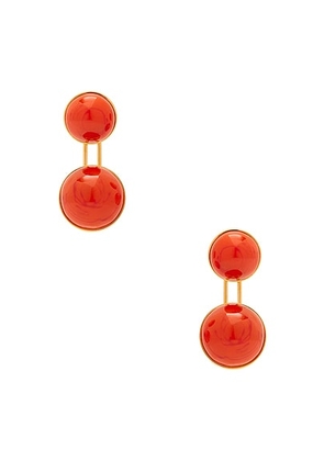 ALAÏA Sphere Small Pendant Earrings in Orange - Orange. Size all.