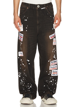 Maison MIHARA YASUHIRO Denim Jeans With Sticker in Black - Black. Size 50 (also in 48, 52).