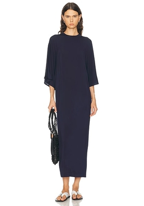 House of Dagmar Jersey Kimono Dress in Navy Blue - Navy. Size M (also in L, S, XS).