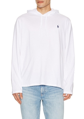 Polo Ralph Lauren Long Sleeve Jersey Knit Hooded T-shirt in White - White. Size M (also in L, S, XL/1X, XXL/2X).