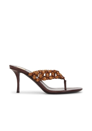 Saint Laurent Zina Mule Sandal in Paris Brown & Harris Eagle - Brown. Size 39.5 (also in ).
