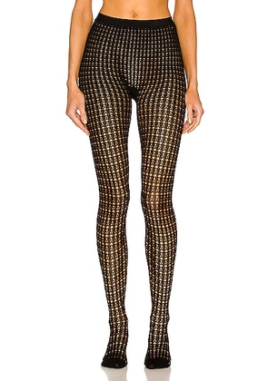 ALAÏA Lace Stretch Viscose Tights in Noir - Black. Size S (also in ).