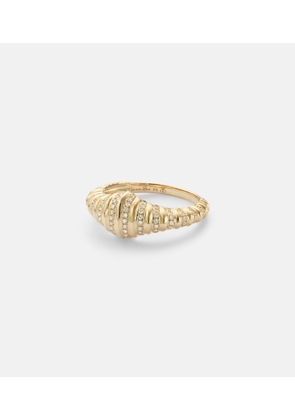 Yvonne Leon Chevaliere Nano 9kt gold ring with diamonds