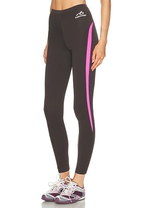 Balenciaga High Waist Legging in Kaki Brown & Fluo Pink - Green. Size L (also in M).