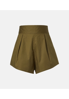 Adriana Degreas Pleated cotton-blend shorts