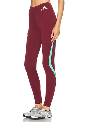 Balenciaga High Waist Legging in Burgundy & Aqua - Burgundy. Size S (also in XS, M, L).