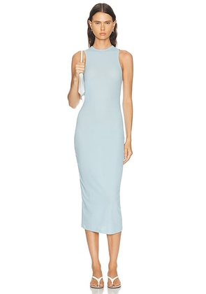 WARDROBE.NYC Ribbed Racer Dress in Cloud - Baby Blue. Size L (also in M, S, XL, XS).