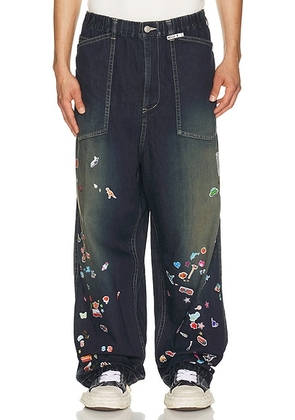 Maison MIHARA YASUHIRO Baker Jeans With Sticker in Indigo - Blue. Size 52 (also in 50).