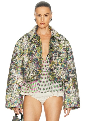 Dries Van Noten Vondero Jacket in Lemon - Blue. Size S (also in ).