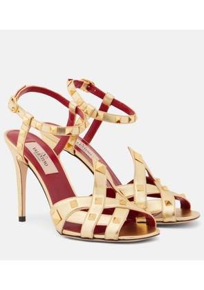 Valentino Garavani Studdy metallic leather sandals