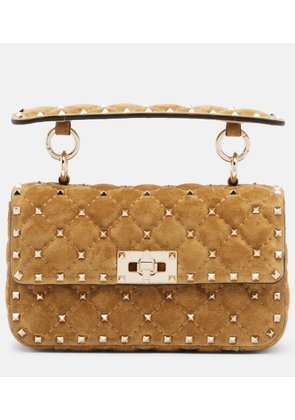 Valentino Garavani Rockstud Spike Small suede top-handle bag