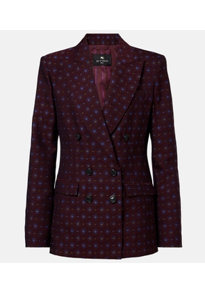 Etro Floral wool and cotton jacquard blazer