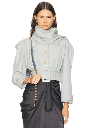 Chloe Cropped Trench Coat in Storm Grey - Grey. Size 40 (also in 36).