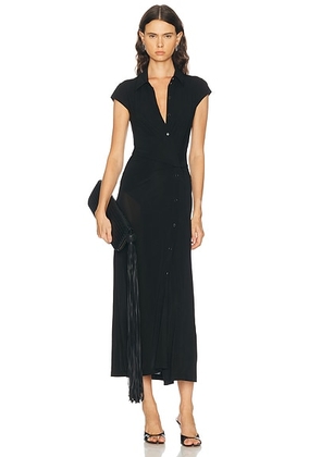 Helmut Lang Short Sleeve Twist Dress in Black - Black. Size M (also in L, S, XS).