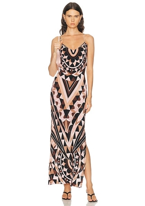 Emilio Pucci Crepe De Chine Long Dress in Nude - Nude. Size 44 (also in 40, 42).