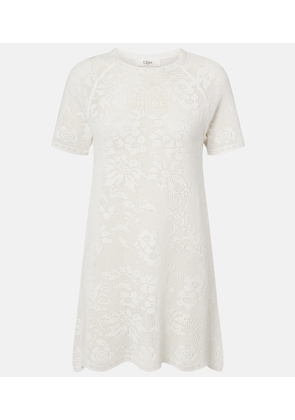 Chloe Pointelle scalloped cotton minidress