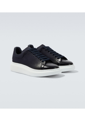 McQueen Oversized suede-trimmed leather sneakers