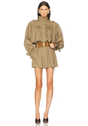 Chloe Utility Trench Coat in Amber Olive - Olive. Size 38 (also in 36, 40).