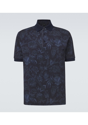 Etro Floral cotton pique polo shirt