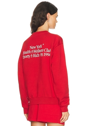 Sporty & Rich Modern Crewneck Sweatshirt in Ruby - Red. Size XS (also in S, M, L).